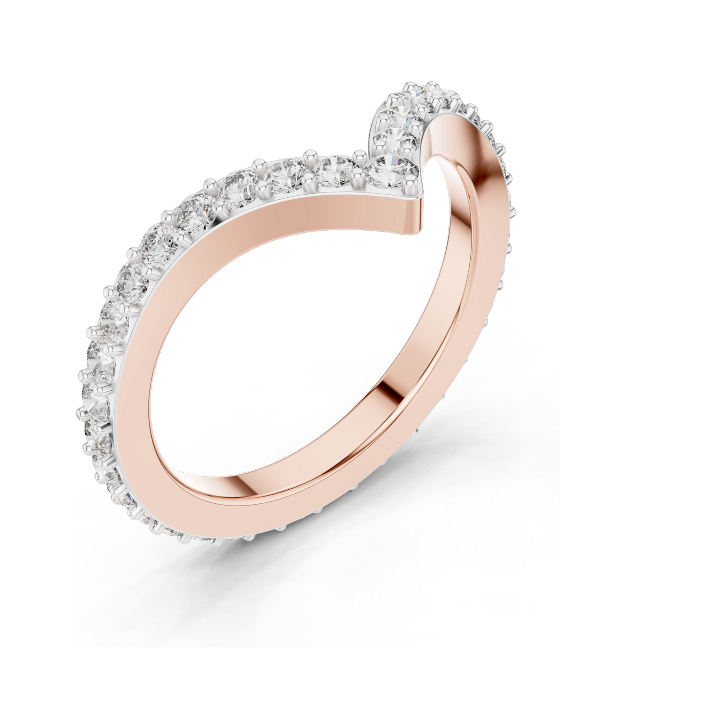 0.66 CT Lab Diamond V-Shaped Ring for Women | VVS-VS EF Clarity | 18KT, 14KT, 10KT Gold & 925 Silver | Rose, Yellow, White Gold & Moissanite Options