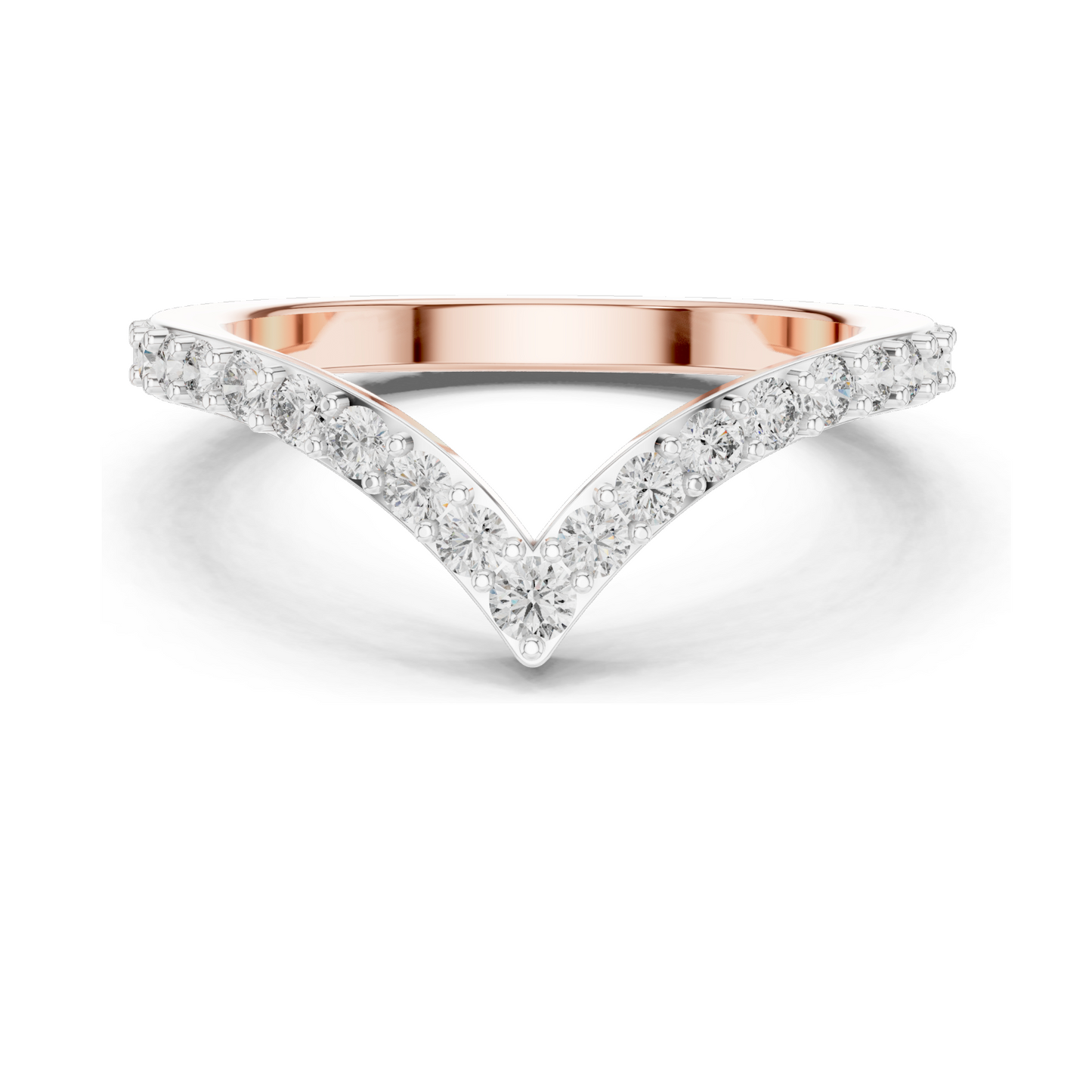 0.66 CT Lab Diamond V-Shaped Ring for Women | VVS-VS EF Clarity | 18KT, 14KT, 10KT Gold & 925 Silver | Rose, Yellow, White Gold & Moissanite Options