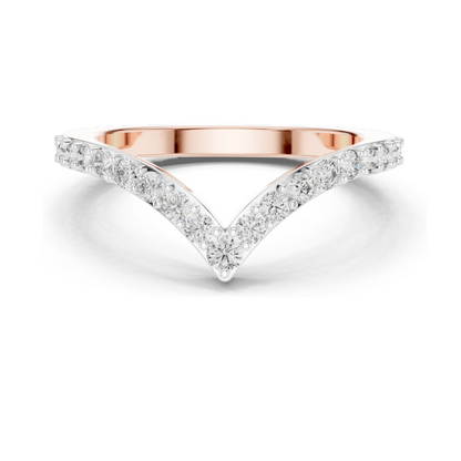0.66 CT Lab Diamond V-Shaped Ring for Women | VVS-VS EF Clarity | 18KT, 14KT, 10KT Gold & 925 Silver | Rose, Yellow, White Gold & Moissanite Options