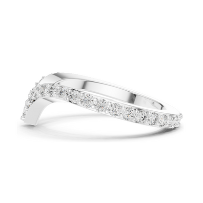 0.66 CT Lab Diamond V-Shaped Ring for Women | VVS-VS EF Clarity | 18KT, 14KT, 10KT Gold & 925 Silver | Rose, Yellow, White Gold & Moissanite Options