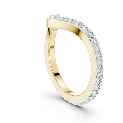 0.66 CT Lab Diamond V-Shaped Ring for Women | VVS-VS EF Clarity | 18KT, 14KT, 10KT Gold & 925 Silver | Rose, Yellow, White Gold & Moissanite Options