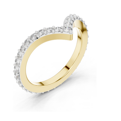 0.66 CT Lab Diamond V-Shaped Ring for Women | VVS-VS EF Clarity | 18KT, 14KT, 10KT Gold & 925 Silver | Rose, Yellow, White Gold & Moissanite Options