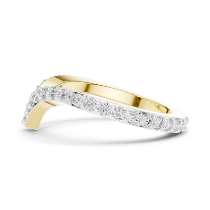 0.66 CT Lab Diamond V-Shaped Ring for Women | VVS-VS EF Clarity | 18KT, 14KT, 10KT Gold & 925 Silver | Rose, Yellow, White Gold & Moissanite Options