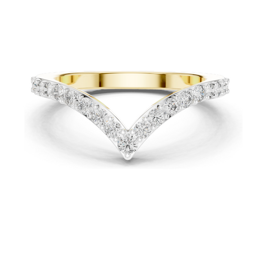 0.66 CT Lab Diamond V-Shaped Ring for Women | VVS-VS EF Clarity | 18KT, 14KT, 10KT Gold & 925 Silver | Rose, Yellow, White Gold & Moissanite Options