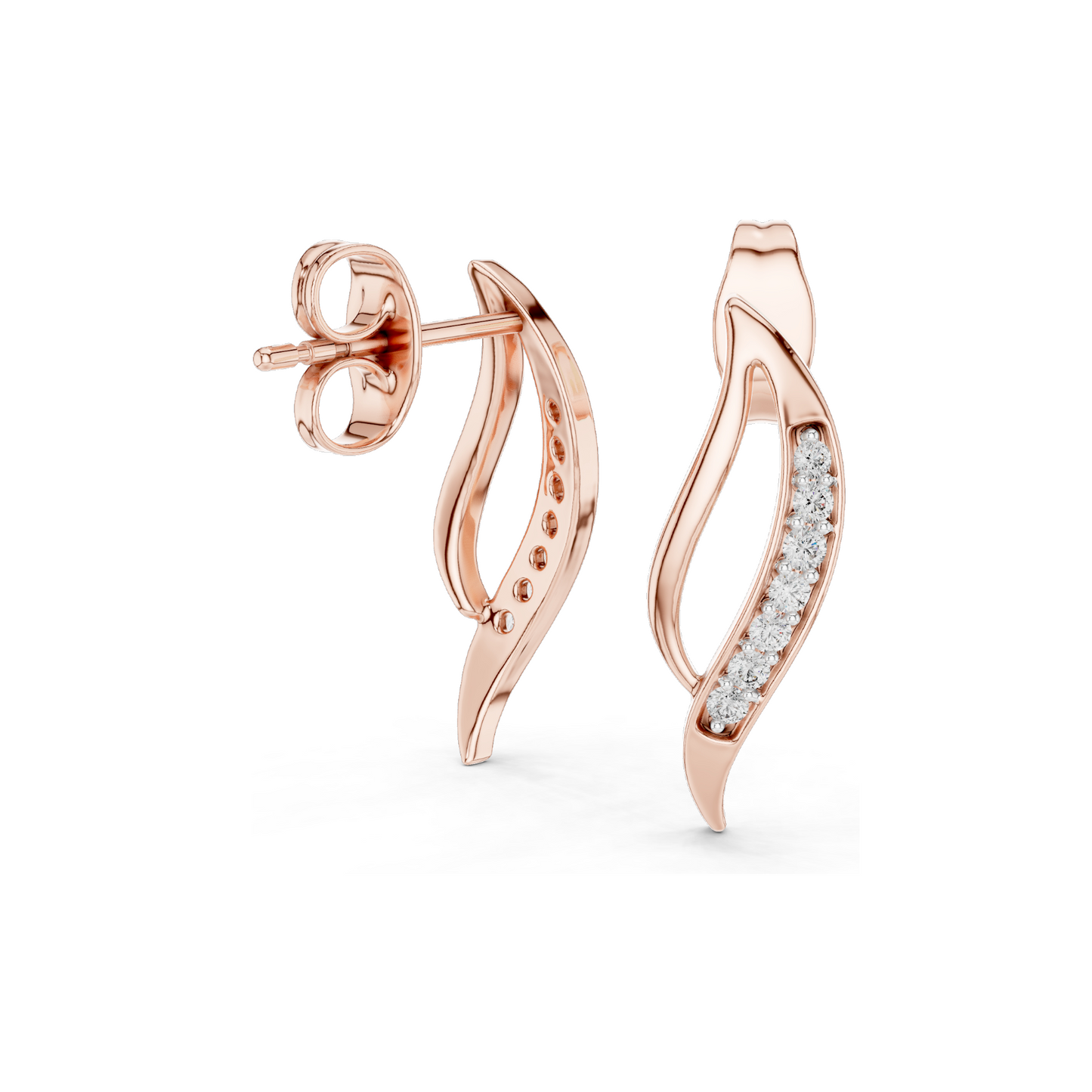 0.14 CT Lab Diamond Designer Earrings | VVS–VS EF Clarity | 18KT, 14KT, 10KT Gold & 925 Silver | Rose, Yellow, White Gold | Moissanite Option Available