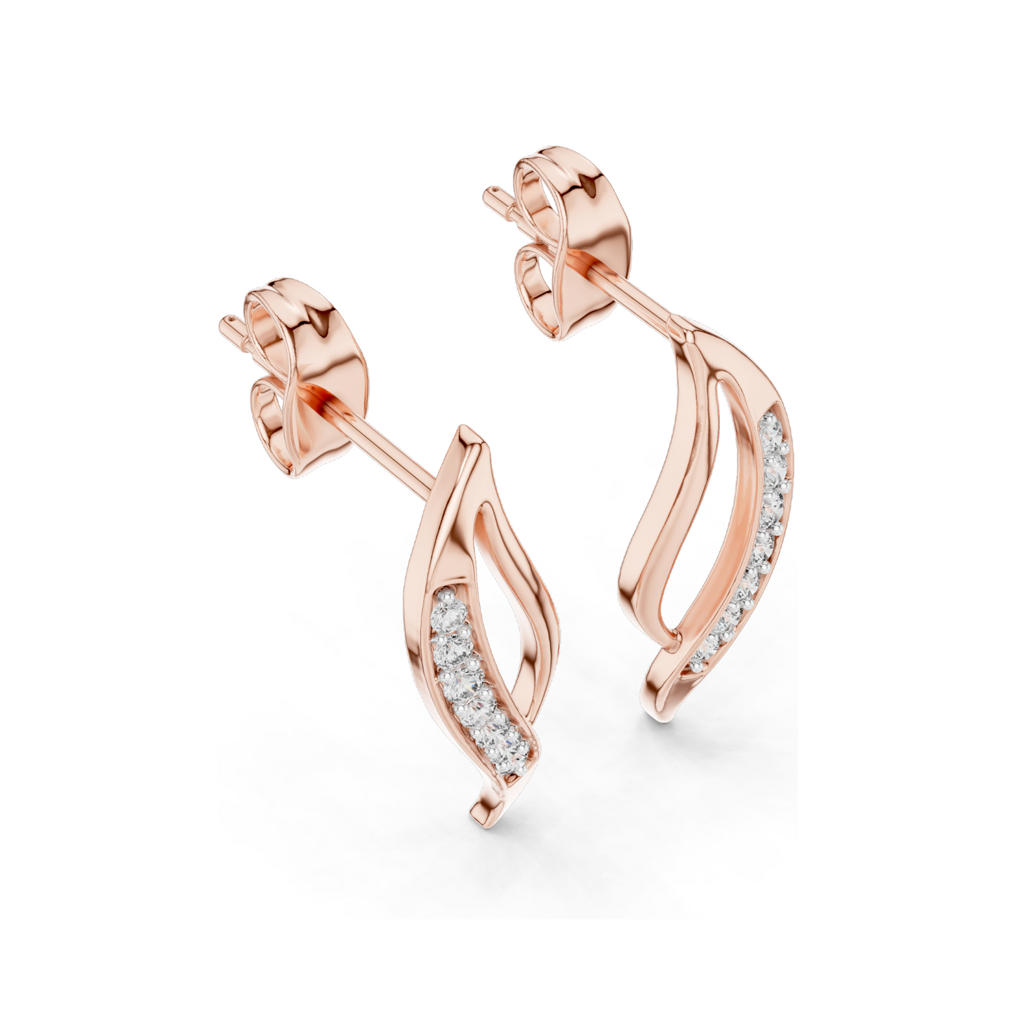 0.14 CT Lab Diamond Designer Earrings | VVS–VS EF Clarity | 18KT, 14KT, 10KT Gold & 925 Silver | Rose, Yellow, White Gold | Moissanite Option Available