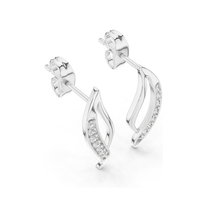 0.14 CT Lab Diamond Designer Earrings | VVS–VS EF Clarity | 18KT, 14KT, 10KT Gold & 925 Silver | Rose, Yellow, White Gold | Moissanite Option Available