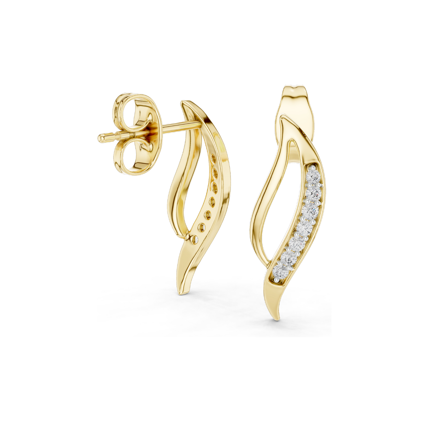 0.14 CT Lab Diamond Designer Earrings | VVS–VS EF Clarity | 18KT, 14KT, 10KT Gold & 925 Silver | Rose, Yellow, White Gold | Moissanite Option Available