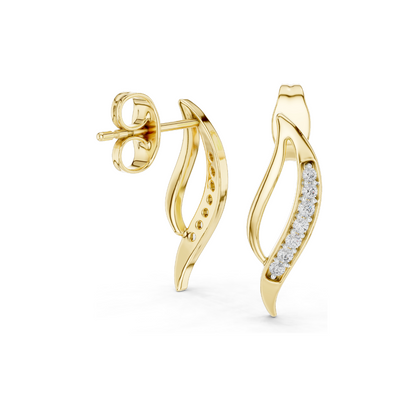 0.14 CT Lab Diamond Designer Earrings | VVS–VS EF Clarity | 18KT, 14KT, 10KT Gold & 925 Silver | Rose, Yellow, White Gold | Moissanite Option Available