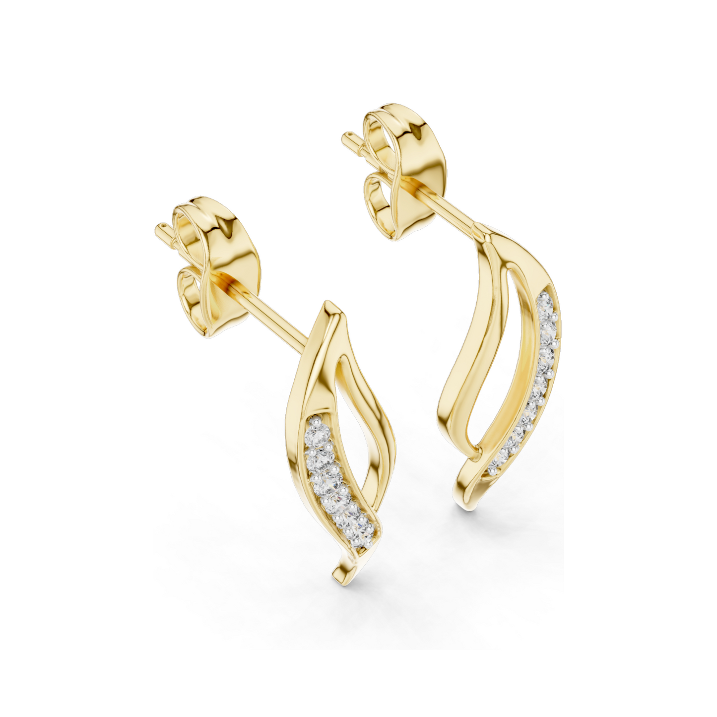 0.14 CT Lab Diamond Designer Earrings | VVS–VS EF Clarity | 18KT, 14KT, 10KT Gold & 925 Silver | Rose, Yellow, White Gold | Moissanite Option Available