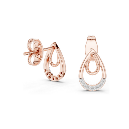 0.076 CT Lab-Grown Diamond Drop Earrings for Women | VVS-VS EF Clarity | 18KT, 14KT, 10KT Gold & 925 Silver | Rose, Yellow, White Gold & Moissanite Options