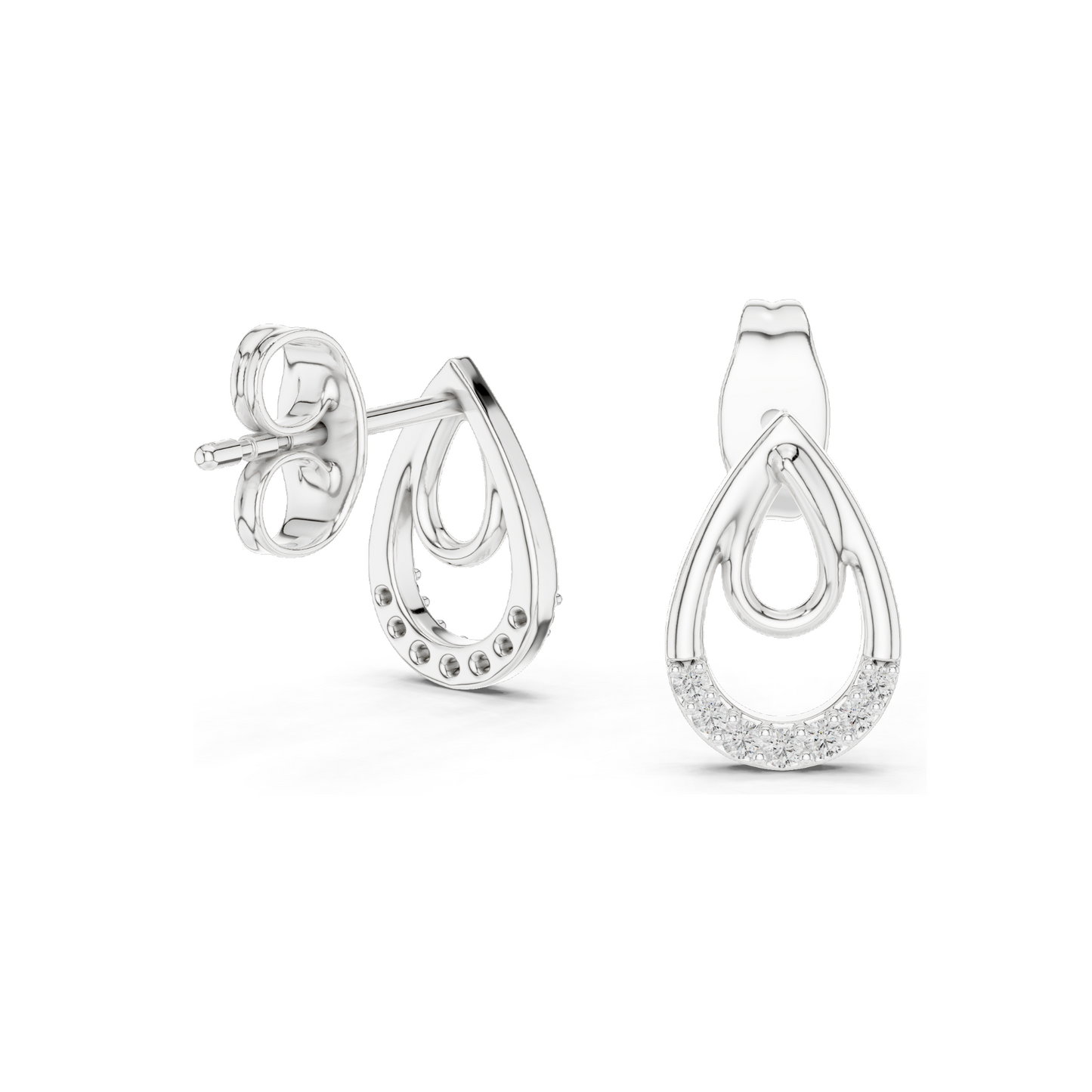 0.076 CT Lab-Grown Diamond Drop Earrings for Women | VVS-VS EF Clarity | 18KT, 14KT, 10KT Gold & 925 Silver | Rose, Yellow, White Gold & Moissanite Options
