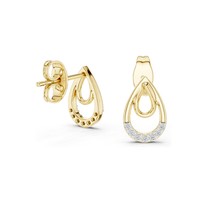 0.076 CT Lab-Grown Diamond Drop Earrings for Women | VVS-VS EF Clarity | 18KT, 14KT, 10KT Gold & 925 Silver | Rose, Yellow, White Gold & Moissanite Options