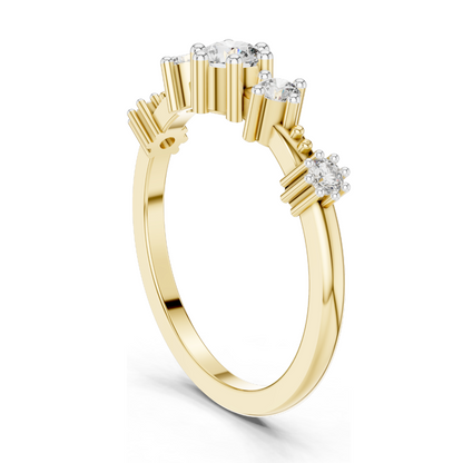 0.52 CT Lab-Grown Diamond Ring | VVS-VS EF Clarity | 18KT, 14KT, 10KT Gold & 925 Silver | Moissanite & Diamond Options | Available in Rose, Yellow & White Gold