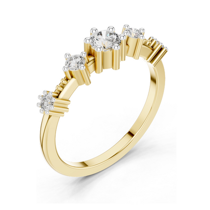 0.52 CT Lab-Grown Diamond Ring | VVS-VS EF Clarity | 18KT, 14KT, 10KT Gold & 925 Silver | Moissanite & Diamond Options | Available in Rose, Yellow & White Gold