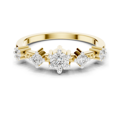 0.52 CT Lab-Grown Diamond Ring | VVS-VS EF Clarity | 18KT, 14KT, 10KT Gold & 925 Silver | Moissanite & Diamond Options | Available in Rose, Yellow & White Gold