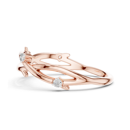 Elegant Lab Diamond Ladies Ring | 0.04 CT Lab VVS-VS-EF Diamonds | 18KT, 14KT, 10KT Gold & 925 Silver | Rose, Yellow, White Gold & Moissanite Options