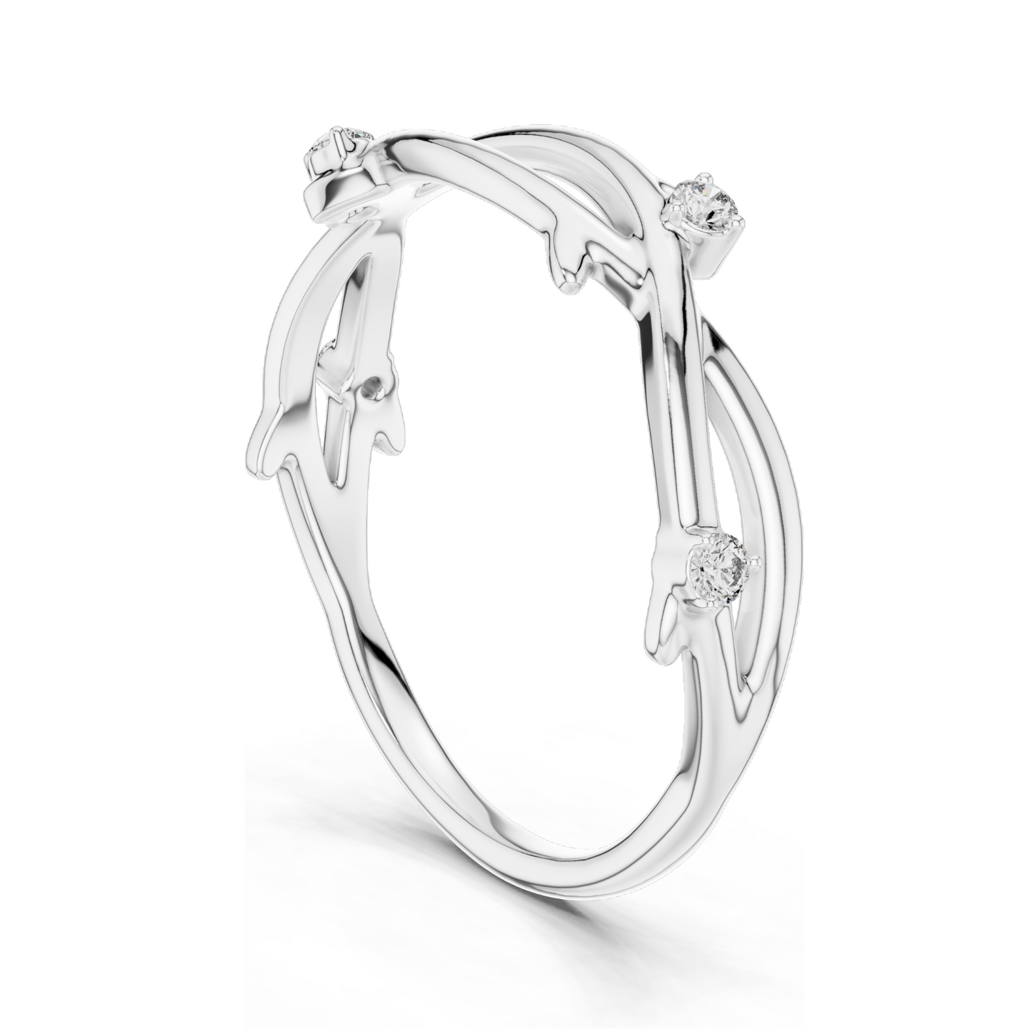 Elegant Lab Diamond Ladies Ring | 0.04 CT Lab VVS-VS-EF Diamonds | 18KT, 14KT, 10KT Gold & 925 Silver | Rose, Yellow, White Gold & Moissanite Options