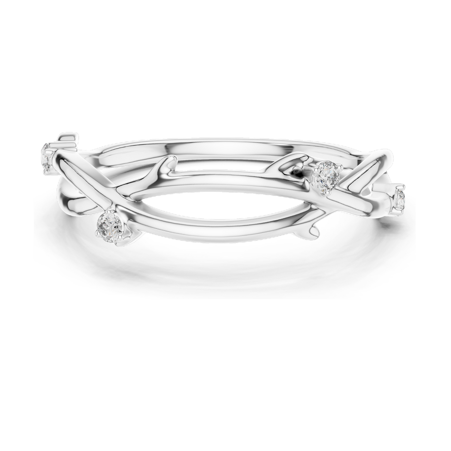 Elegant Lab Diamond Ladies Ring | 0.04 CT Lab VVS-VS-EF Diamonds | 18KT, 14KT, 10KT Gold & 925 Silver | Rose, Yellow, White Gold & Moissanite Options