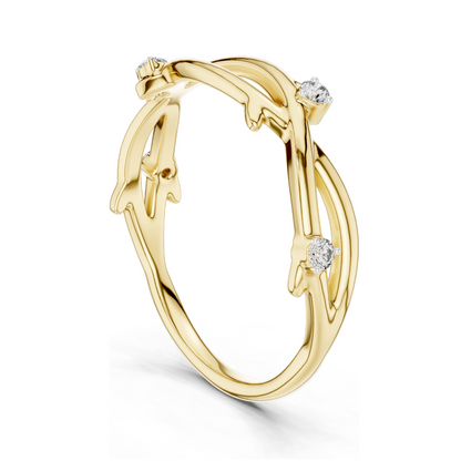 Elegant Lab Diamond Ladies Ring | 0.04 CT Lab VVS-VS-EF Diamonds | 18KT, 14KT, 10KT Gold & 925 Silver | Rose, Yellow, White Gold & Moissanite Options