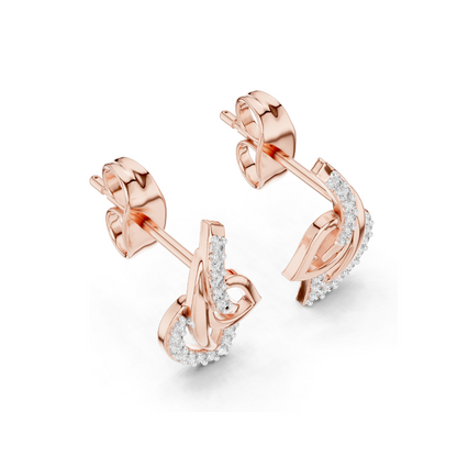 0.12 CT Lab Diamond Leaf Earrings for Women | VVS-VS EF Clarity | 18KT, 14KT, 10KT Gold & 925 Silver | Rose, Yellow, White Gold & Moissanite Options