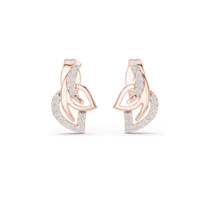 0.12 CT Lab Diamond Leaf Earrings for Women | VVS-VS EF Clarity | 18KT, 14KT, 10KT Gold & 925 Silver | Rose, Yellow, White Gold & Moissanite Options