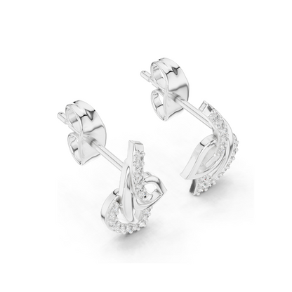 0.12 CT Lab Diamond Leaf Earrings for Women | VVS-VS EF Clarity | 18KT, 14KT, 10KT Gold & 925 Silver | Rose, Yellow, White Gold & Moissanite Options