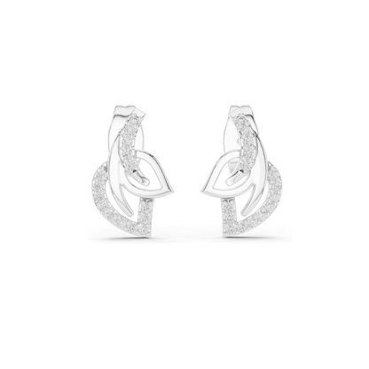 0.12 CT Lab Diamond Leaf Earrings for Women | VVS-VS EF Clarity | 18KT, 14KT, 10KT Gold & 925 Silver | Rose, Yellow, White Gold & Moissanite Options