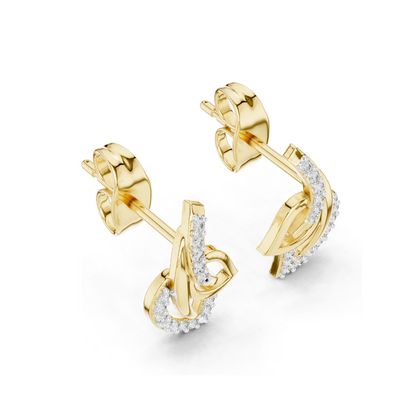 0.12 CT Lab Diamond Leaf Earrings for Women | VVS-VS EF Clarity | 18KT, 14KT, 10KT Gold & 925 Silver | Rose, Yellow, White Gold & Moissanite Options