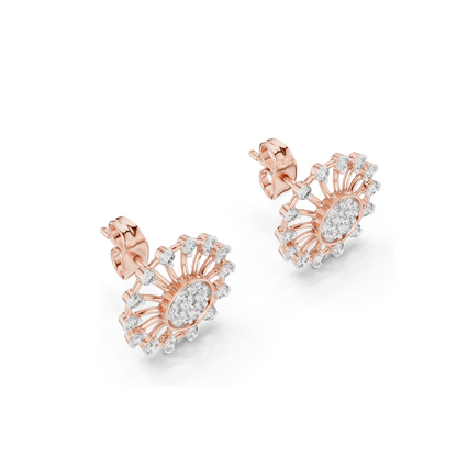 Lab-Grown Diamond Flower Earrings | 0.7 CT VVS-VS EF Clarity | 18KT, 14KT, 10KT Gold & 925 Silver | Moissanite & Rose, Yellow, White Gold Options