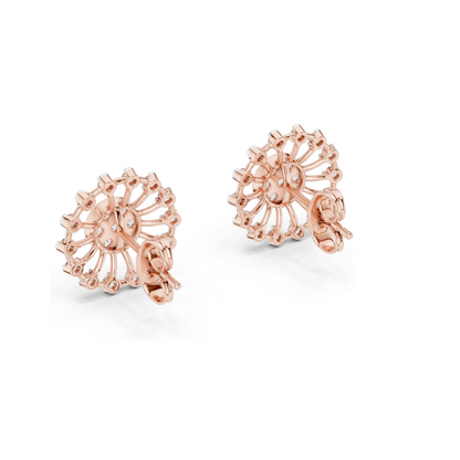 Lab-Grown Diamond Flower Earrings | 0.7 CT VVS-VS EF Clarity | 18KT, 14KT, 10KT Gold & 925 Silver | Moissanite & Rose, Yellow, White Gold Options