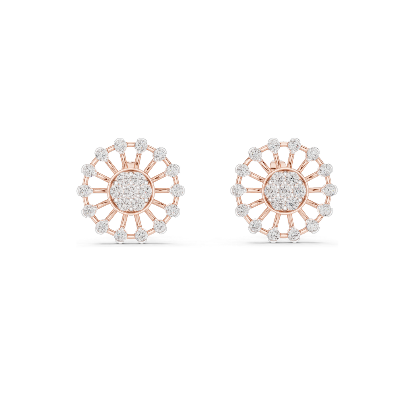 Lab-Grown Diamond Flower Earrings | 0.7 CT VVS-VS EF Clarity | 18KT, 14KT, 10KT Gold & 925 Silver | Moissanite & Rose, Yellow, White Gold Options