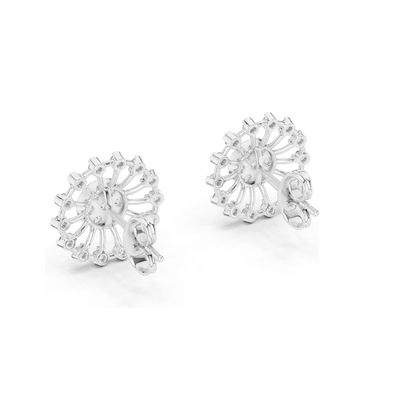 Lab-Grown Diamond Flower Earrings | 0.7 CT VVS-VS EF Clarity | 18KT, 14KT, 10KT Gold & 925 Silver | Moissanite & Rose, Yellow, White Gold Options
