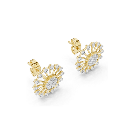 Lab-Grown Diamond Flower Earrings | 0.7 CT VVS-VS EF Clarity | 18KT, 14KT, 10KT Gold & 925 Silver | Moissanite & Rose, Yellow, White Gold Options