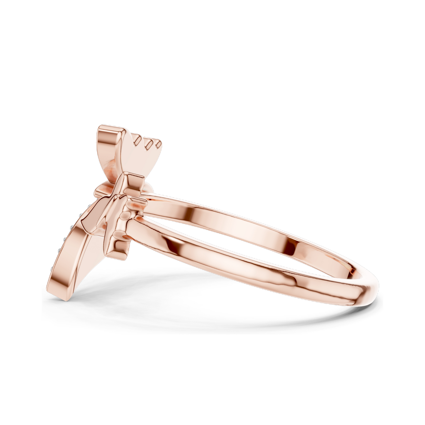 0.216 CT Lab Grown Diamond Butterfly Ring for Women | 18KT, 14KT, 10KT Gold & 925 Silver | Rose, Yellow, White Gold & Moissanite Options | VVS-VS EF Clarity