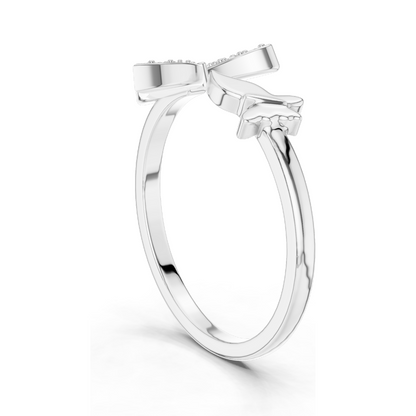 0.216 CT Lab Grown Diamond Butterfly Ring for Women | 18KT, 14KT, 10KT Gold & 925 Silver | Rose, Yellow, White Gold & Moissanite Options | VVS-VS EF Clarity