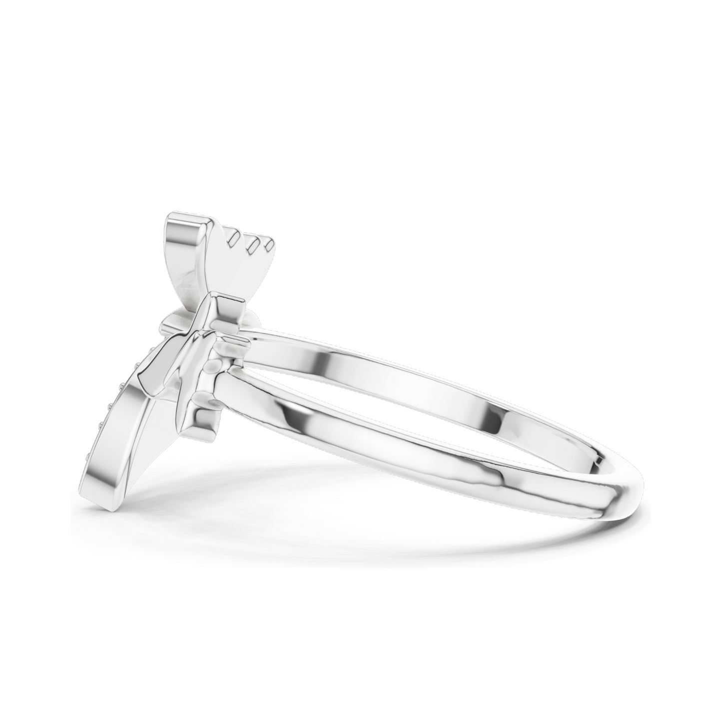 0.216 CT Lab Grown Diamond Butterfly Ring for Women | 18KT, 14KT, 10KT Gold & 925 Silver | Rose, Yellow, White Gold & Moissanite Options | VVS-VS EF Clarity