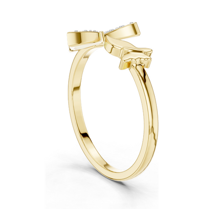 0.216 CT Lab Grown Diamond Butterfly Ring for Women | 18KT, 14KT, 10KT Gold & 925 Silver | Rose, Yellow, White Gold & Moissanite Options | VVS-VS EF Clarity
