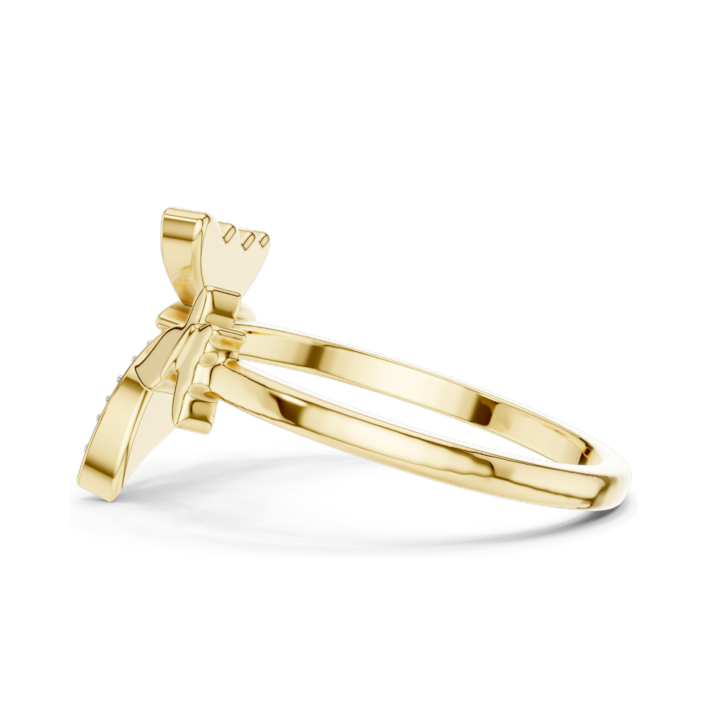 0.216 CT Lab Grown Diamond Butterfly Ring for Women | 18KT, 14KT, 10KT Gold & 925 Silver | Rose, Yellow, White Gold & Moissanite Options | VVS-VS EF Clarity