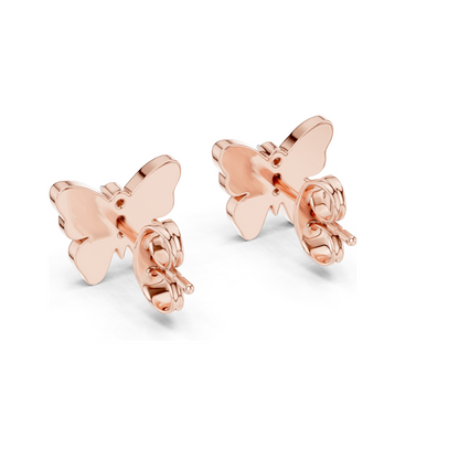 0.044 CT Lab Diamond Butterfly Enamel Earrings | VVS-VS EF Clarity | 18KT, 14KT, 10KT Gold & 925 Silver | Meena Work | Yellow, Rose, White Gold & Moissanite Options