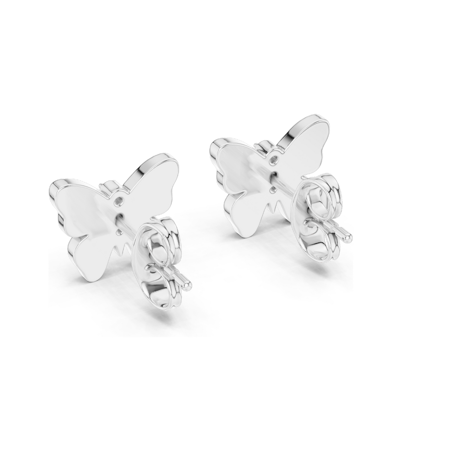 0.044 CT Lab Diamond Butterfly Enamel Earrings | VVS-VS EF Clarity | 18KT, 14KT, 10KT Gold & 925 Silver | Meena Work | Yellow, Rose, White Gold & Moissanite Options