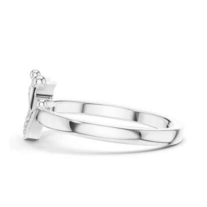 Heart & Crown Lab Diamond Ring for Women | 18KT, 14KT, 10KT Gold & 925 Silver | Rose, Yellow, White Gold | VVS-VS EF Clarity | Moissanite Options