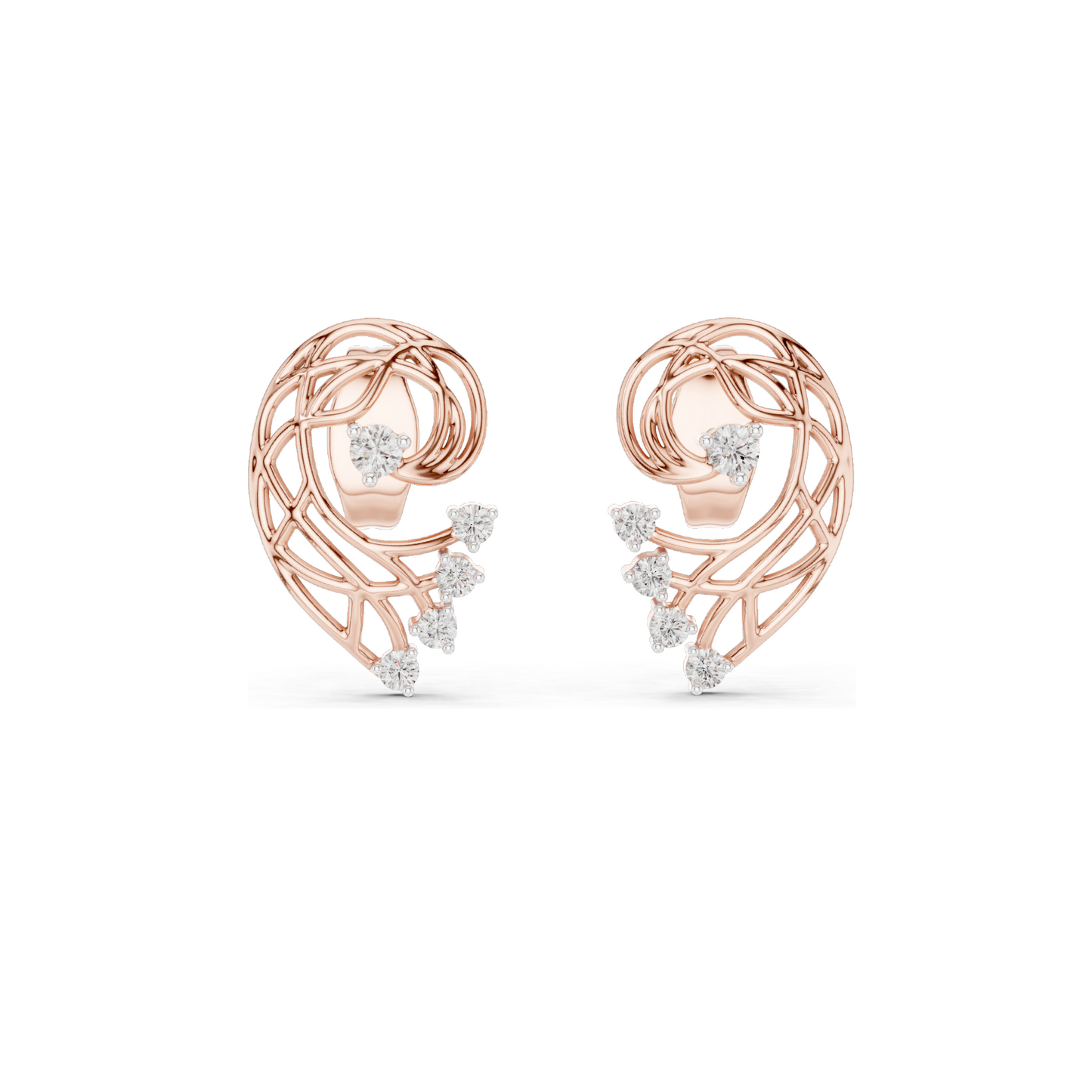Elegant 18K Lab Diamond Earrings for Women | VVS-VS EF Clarity | Rose, Yellow, White Gold & Moissanite Options | 0.12 CT CVD Diamonds