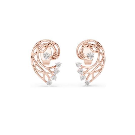 Elegant 18K Lab Diamond Earrings for Women | VVS-VS EF Clarity | Rose, Yellow, White Gold & Moissanite Options | 0.12 CT CVD Diamonds