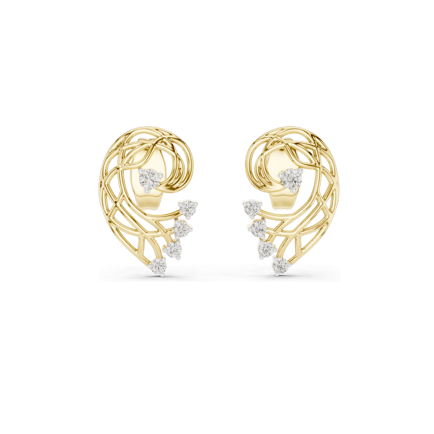 Elegant 18K Lab Diamond Earrings for Women | VVS-VS EF Clarity | Rose, Yellow, White Gold & Moissanite Options | 0.12 CT CVD Diamonds