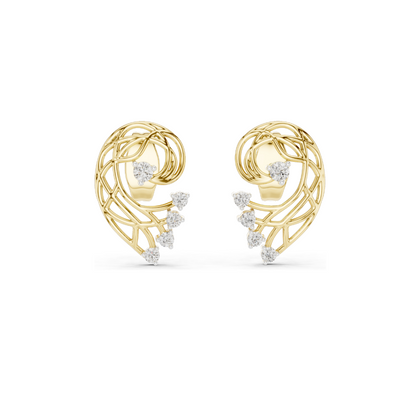 Elegant 18K Lab Diamond Earrings for Women | VVS-VS EF Clarity | Rose, Yellow, White Gold & Moissanite Options | 0.12 CT CVD Diamonds