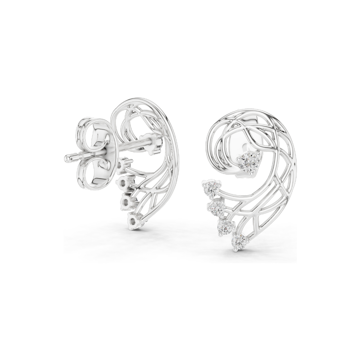 Elegant 18K Lab Diamond Earrings for Women | VVS-VS EF Clarity | Rose, Yellow, White Gold & Moissanite Options | 0.12 CT CVD Diamonds