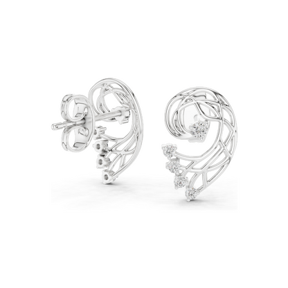 Elegant 18K Lab Diamond Earrings for Women | VVS-VS EF Clarity | Rose, Yellow, White Gold & Moissanite Options | 0.12 CT CVD Diamonds