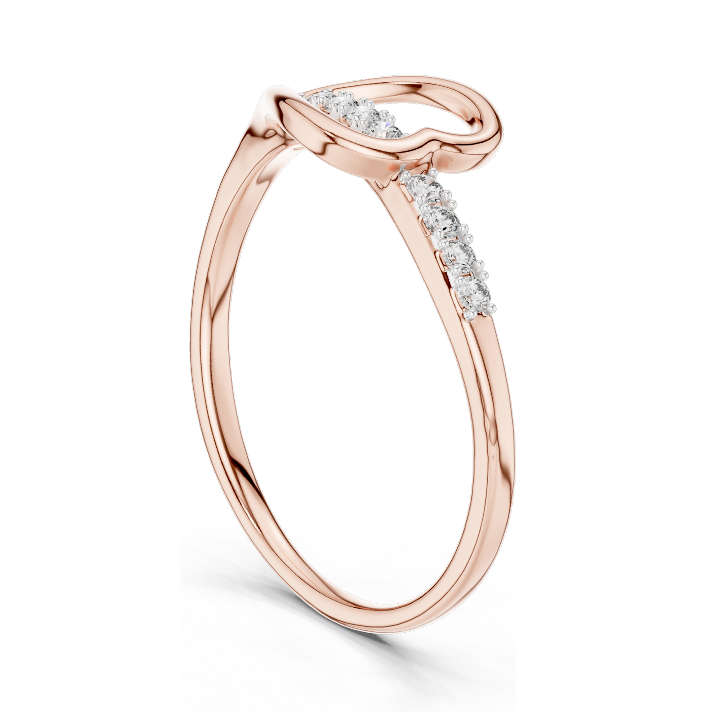 Lab-Grown Diamond Heart Ring for Women | 0.082 CT VVS-VS EF Clarity | 18KT, 14KT, 10KT Gold & 925 Silver | Rose, Yellow, White Gold & Moissanite Options