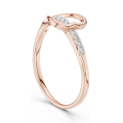 Lab-Grown Diamond Heart Ring for Women | 0.082 CT VVS-VS EF Clarity | 18KT, 14KT, 10KT Gold & 925 Silver | Rose, Yellow, White Gold & Moissanite Options